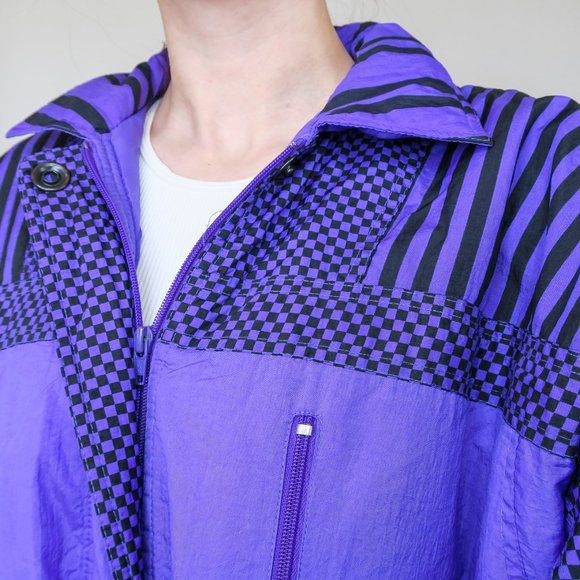 Vintage 80s Dani Colby Purple Windbreaker Coat - Picture 6 of 7